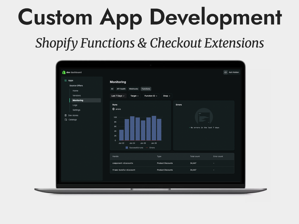 Ash Holden | Custom Shopify Apps & Functions